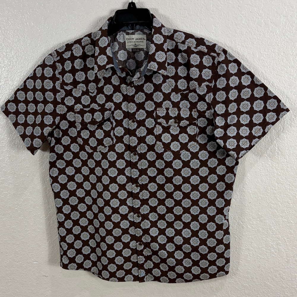 CODY JAMES Authentic Western Apparel Size XL,Men's Brown Patterned Shirt - Picture 4 of 16